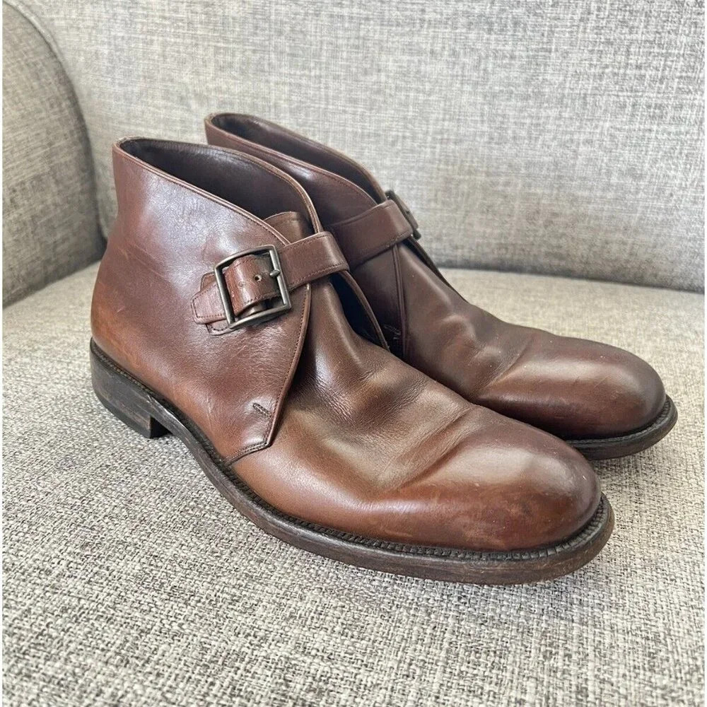 Allen Edmonds Ostendo St. George Ankle Strap Boots Men's sz 9.5 AA Narrow